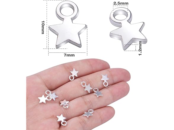 Jdesun Silver Star Pentagram Charms