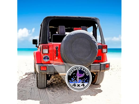 Mermaid Badge Car Emblem 4x4 Metal 2Pc