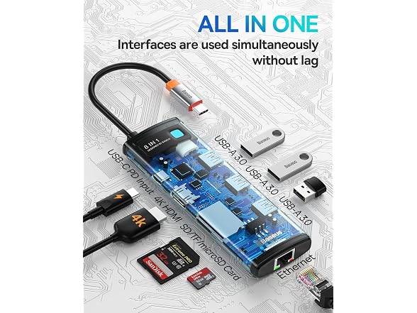 Baseus 8-in-1 USB C Hub Docking Station