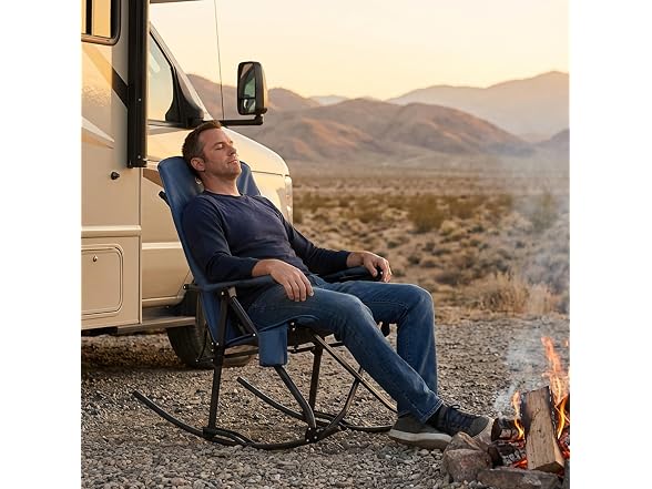 Portal Blue Oversized Rocking Camping Chair