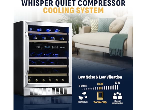 Newair Dual Zone Wine Fridge - 46 Bottles