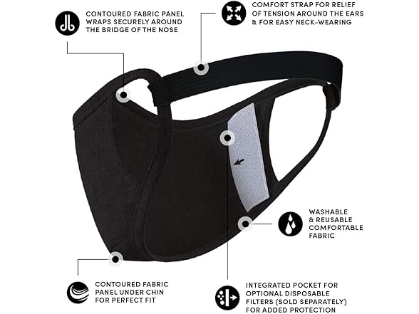 Case-Mate Cloth Face Mask Adult L/XL, 3 Count 