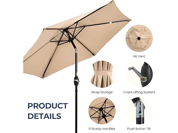 Wisteria Lane Outdoor Patio Umbrella - Gallery 3