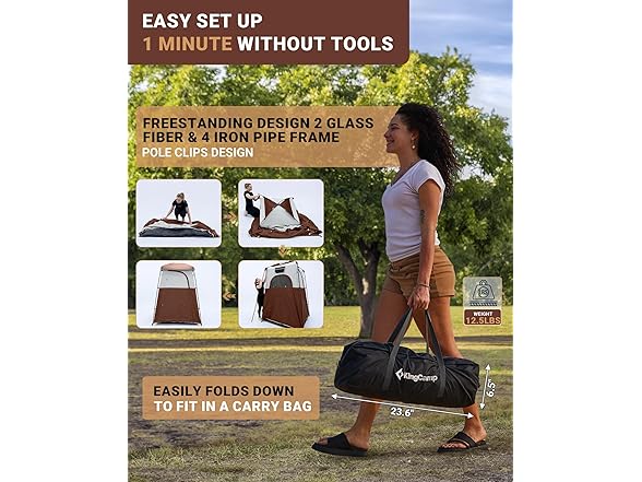 KingCamp Shower Tent Oversize 66x66x85"