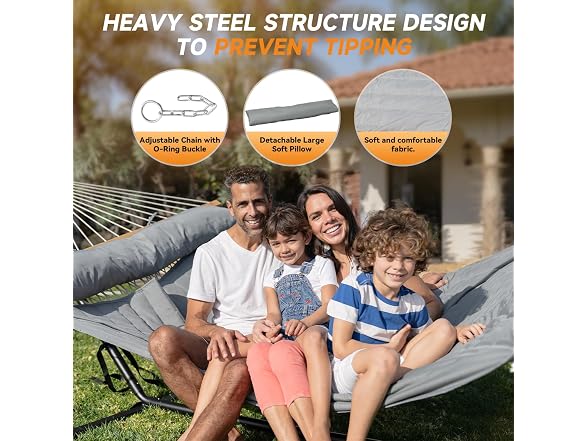Everyfun 2 Person Outdoor Hammock with Stand