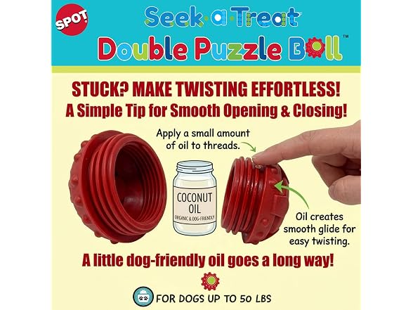 SPOT Seek-A-Treat Double Puzzle Ball Dog Toy