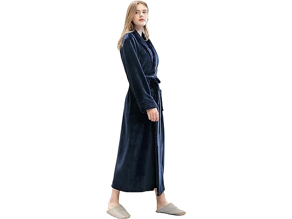 Women's Long Plush Fleece Bathrobe