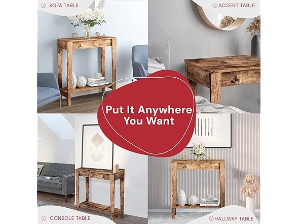 Safdie & Co Rustic Farmhouse Entry Table