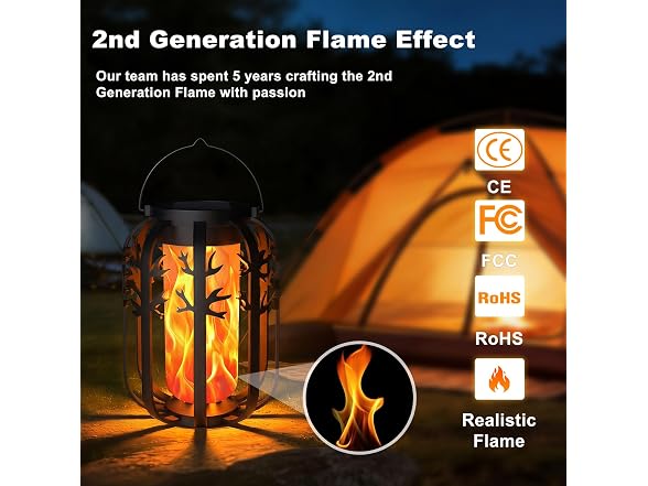 KagoLing Solar Flame Lantern 4Pk