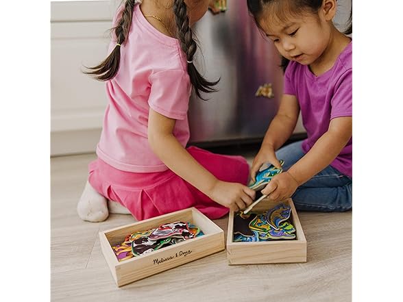 Melissa & Doug Wooden Magnets Set - Animals and Dinosaurs