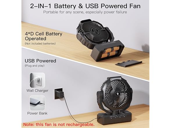 Wavmill D Battery Fan Black