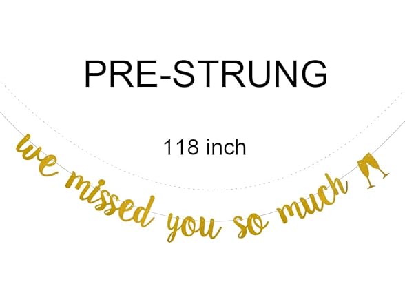 Gold Glitter We Missed You Banner