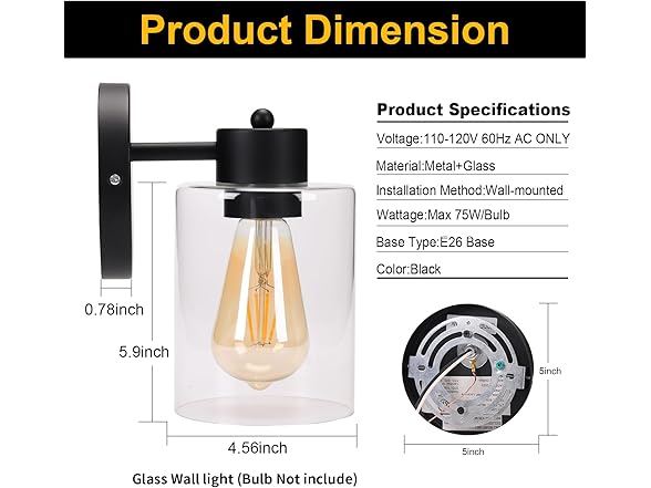 Black Bathroom Wall Sconces