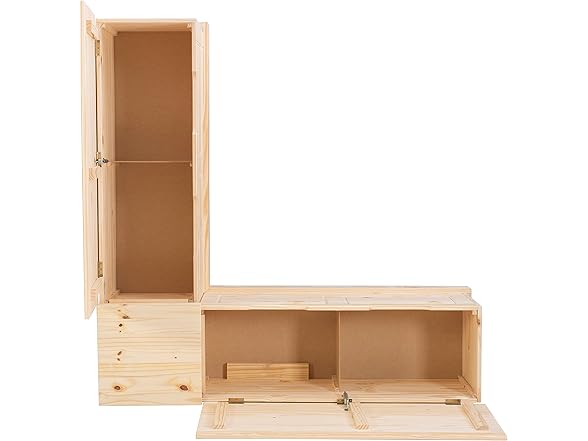 Linon Harris Unfinished Wood Backless Nook