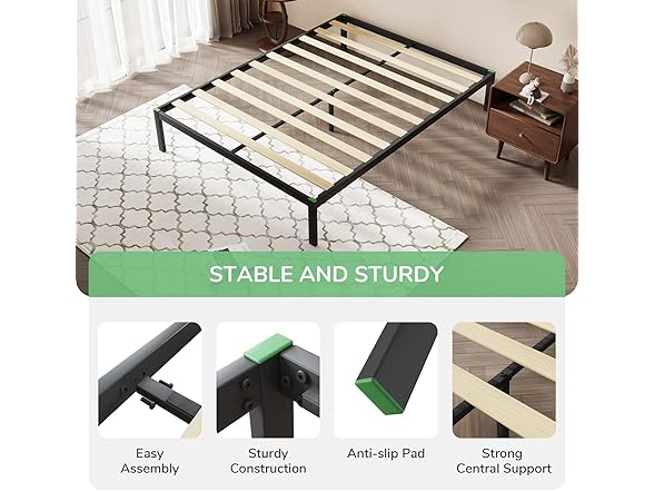 Novilla 14 Inch King Bed Frame with Head