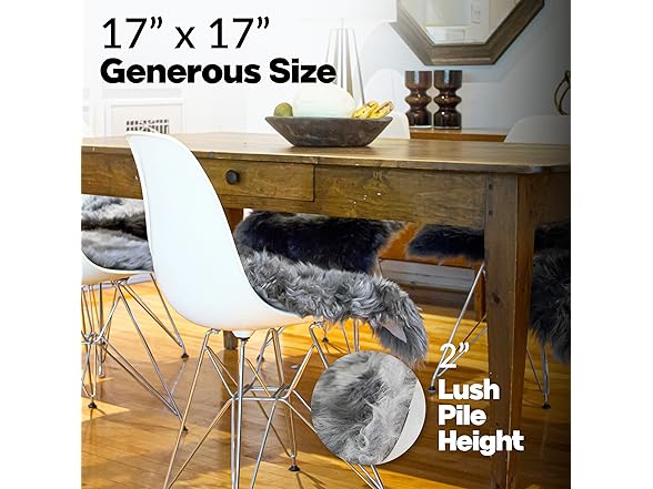 Natural Sheepskin Chairpad with Non-Slip