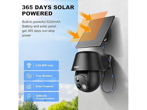 Solar Security Cameras | 2K 360 degree
