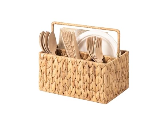 Hand-Woven Flatware Storage Caddy