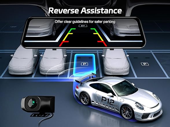 Pelsee 4K+2.5K Mirror Dash Cam | 128GB Card