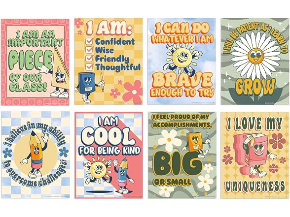 Eureka 838008 S'Cool Era Mini Classroom Poster Set