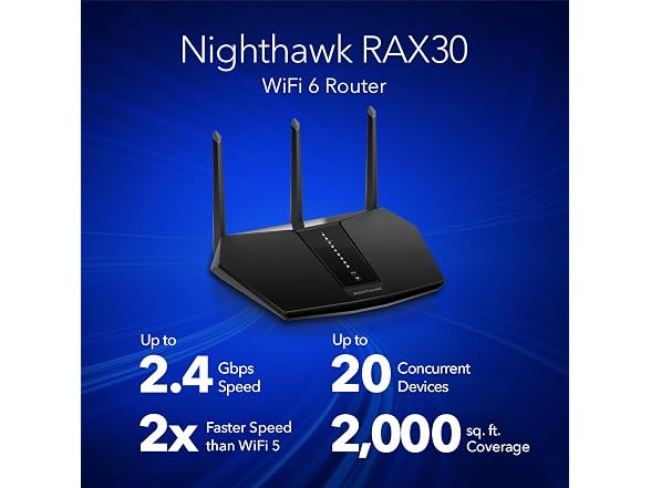 NETGEAR Nighthawk WiFi 6 Router (RAX30)