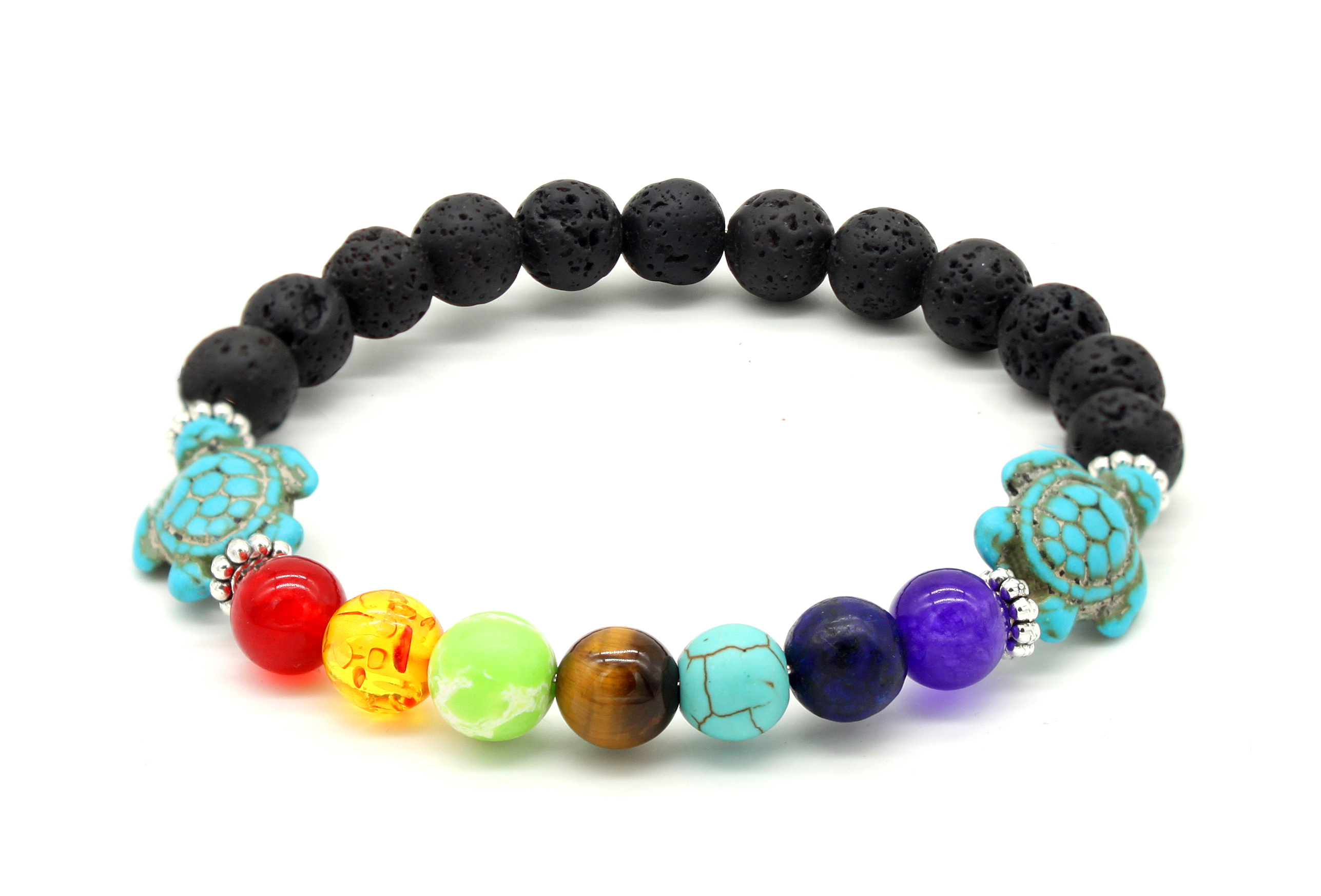 Chakra And Turtle Natural Stone Bracelet - Gallery 4