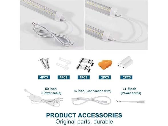 AQIQUUT 4FT Led Shop Light 2-Pack