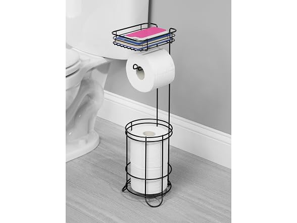 iDesign Weston Toilet Paper Holder Stand with Shelf
