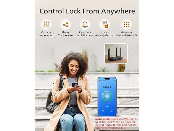 Philip DDL240X-1HBG-H-MB Wi-Fi Smart Deadbolt With Hand