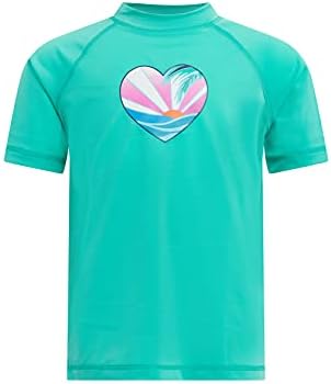 Kanu Surf girls Karlie Upf 50+ Sun Protective Rashguard Swim Rash Guard Shirt, Sunrise Atlantis, 14-16 US