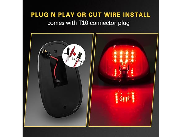 Generic Red LED Cab Lights Smoke Lens