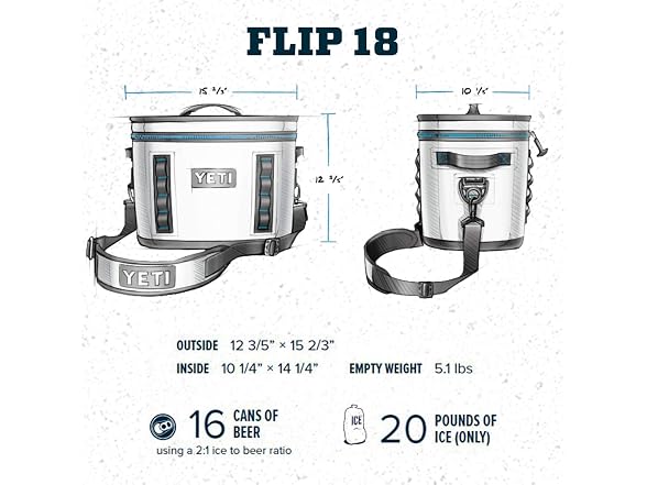 YETI Hopper Flip 18 Cooler, Aquifer Blue