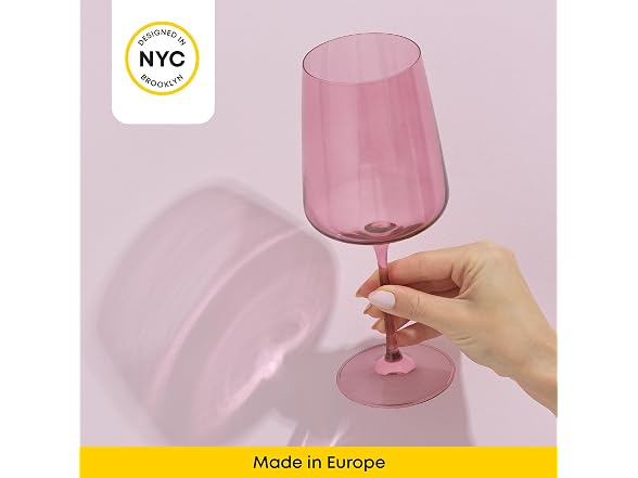 JoyJolt Sidney Stemmed White Wine Glasses, Set of 4