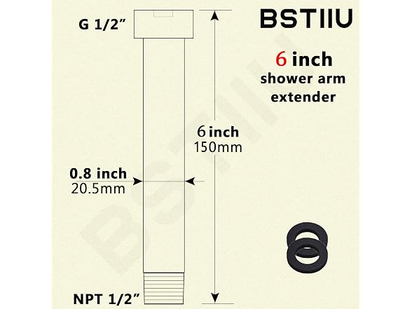 Shower Extender Arm, BSTIIU 4 Inch Extension 