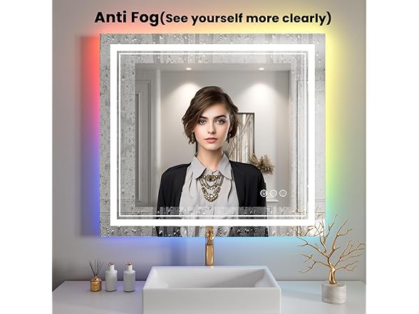 LED Bathroom Mirror with RGB Lights