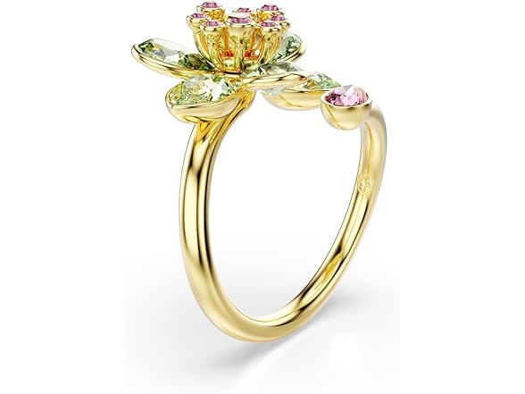 Swarovski Idyllia Flower Open Ring Grn