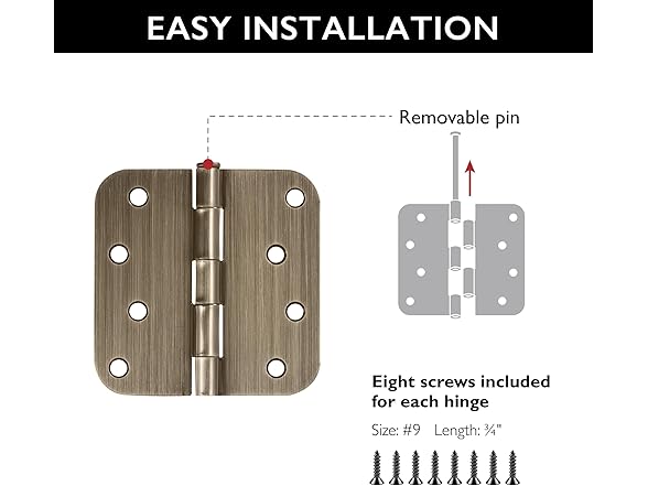 Door Hinges for Interior Doors 6-Pack 4in