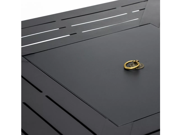 30" Sq Black Steel Fire Table – 50k BTU