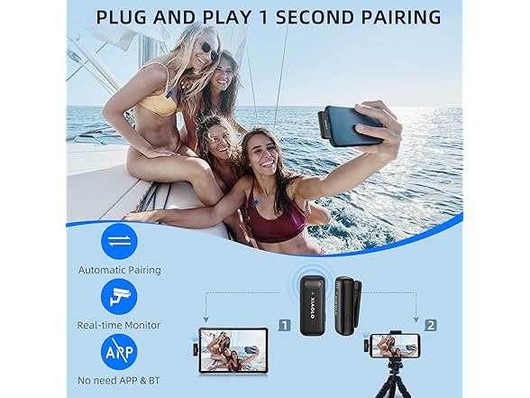 XIAOLO Wireless Lavalier Microphone- Android or IOS
