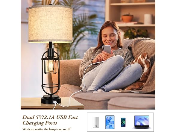 TOBUSA 29'' Tall Table Lamps, 2-Light Farmhouse