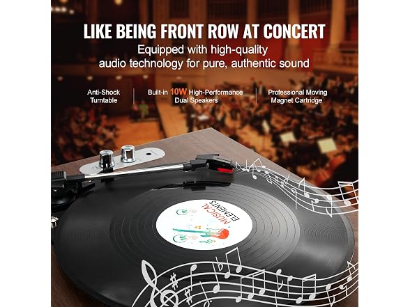 Vinyl Record Player, 3-Speed, Belt Driven