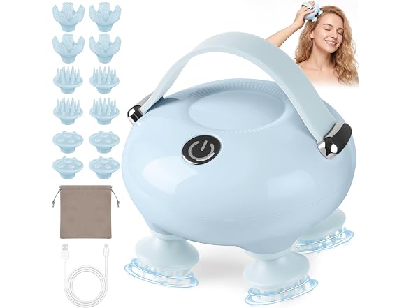 Scalp Massager, Waterproof Head