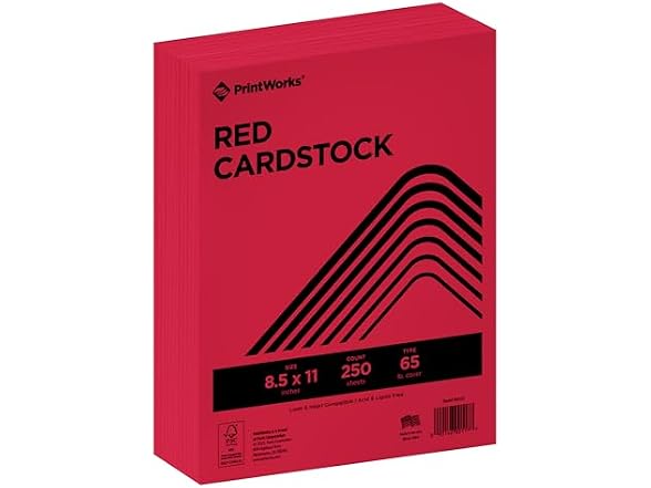 PrintWorks PrintWorks Bright Red Colored Cardstock