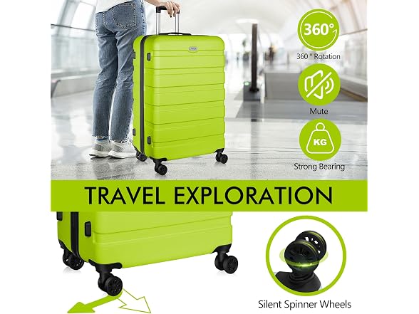 AnyZip W0893 Medium Luggage 24 Inch Applegreen (Open Box) - Gallery 3