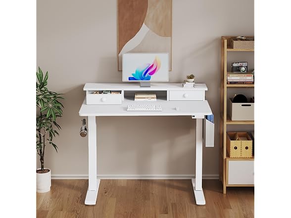 White Electric Standing Desk