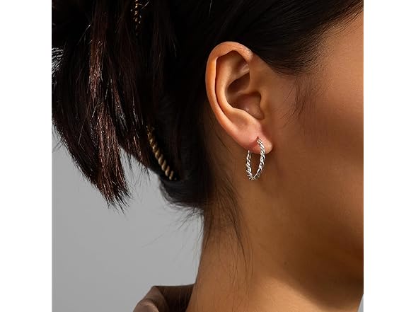 LMLMECREA Silver Hoop Earrings