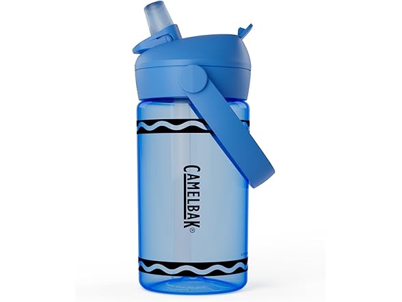 CamelBak Crayola Flip Straw Bottle, 14oz, Cerulean