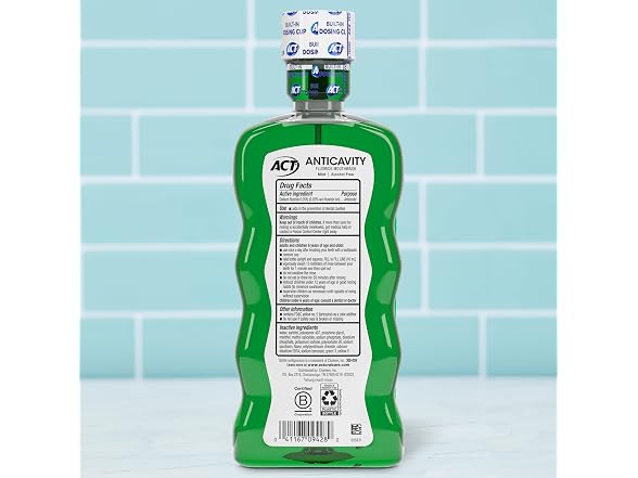 ACT Anticavity Zero Alcohol Fluoride Mouthwash 18