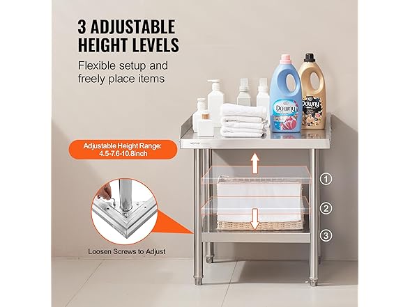 VEVOR Stainless Steel Work Table