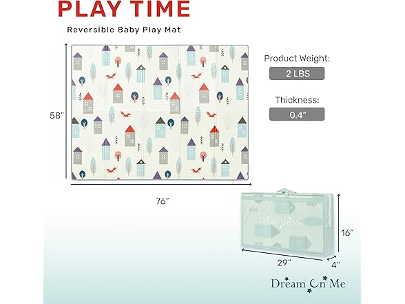 Dream On Me Reversible Baby Playmat